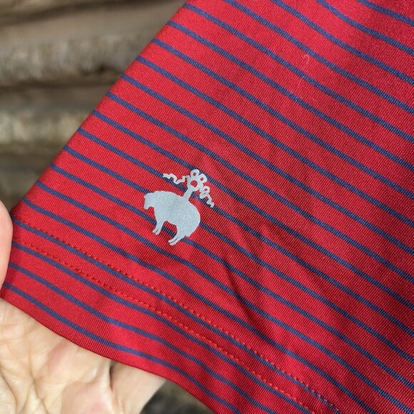 Brooks Brothers Vintage Red Blue Striped Golf Polo Shirt Size Medium - Picture 4 of 6